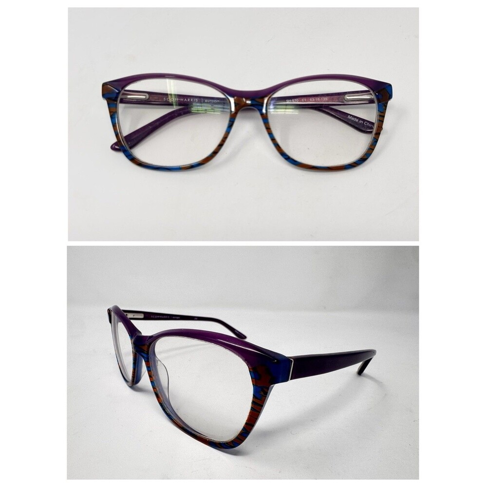 Scott Harris SH-570 Eyeglass Frames Only 53-16-135 Purple C1 Authentic